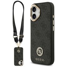 Etui Guess 4G Strass Logo & Big Strap Metal Buttons MagSafe na iPhone 17 - czarne