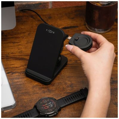 2. FIXED FIXPOS-GA-BK ładowarka do urządzeń przenośnych Smartwatch, Smartfon, Słuchawki Czarny USB Bezprzewodowe ładowanie Szybkie ładowanie Wewnętrzna