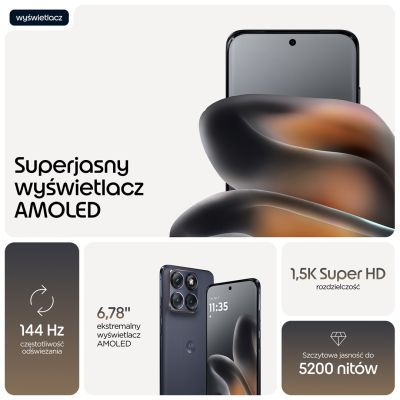 34. Smartfon Motorola Moto Edge 70 Fusion 5G 8/256 GB Silhouette