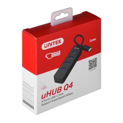 5. UNITEK HUB USB-C 4XUSB-A 3.1, AKTYWNY, 10 W, H1117B