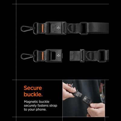 13. Smycz do telefonu Spigen DA30M Stap Crossbody - czarna