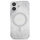 3. Etui Guess HC Resin Bottom Glitter MagSafe na iPhone 16 - srebrne