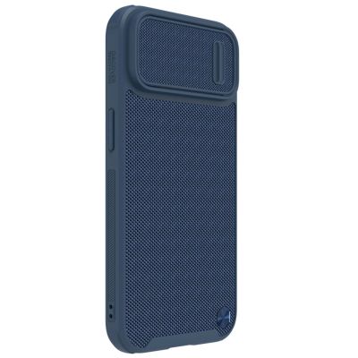 3. Nillkin Textured S Case etui iPhone 14 pancerny pokrowiec z osłoną na aparat niebieski