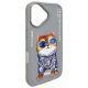 4. Etui Nimmy Glasses Cool Cat na iPhone 16 - szare