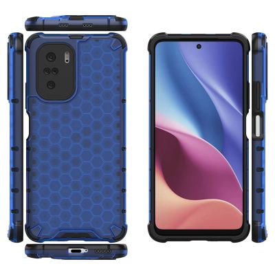 2. Honeycomb etui pancerny pokrowiec z żelową ramką Xiaomi Redmi K40 Pro+ / K40 Pro / K40 / Poco F3 niebieski