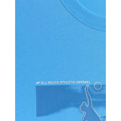 4. T-shirt reagular z nadrukiem męski 4F 4FWSS26TTSHM3035-33S