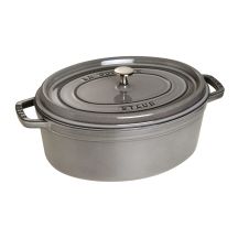 Garnek żeliwny owalny Staub - 8 ltr, Grafitowy
