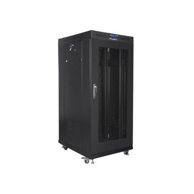 2. LANBERG SZAFA STOJĄCA RACK 19" 27U 600X800 DRZWI PERFOROWANE LCD CZARNA FF01-6827-23BL (FLAT PACK)