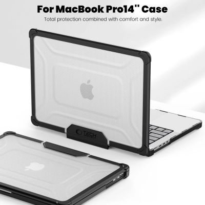 5. Etui Tech-Protect SmartShell Pro na Macbook Pro 14 M1 / M2 / M3 / M4 / M5 2021-2025 - czarno-przezroczyste