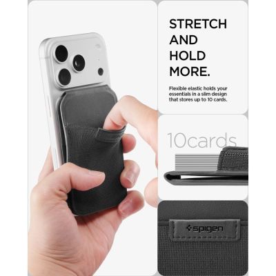 12. Portfel Spigen Slim Fold S314-4 MagSafe na telefon - czarny