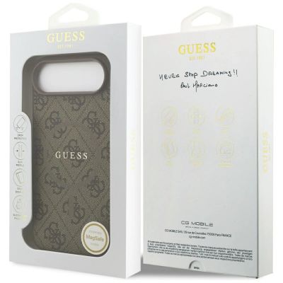 8. Etui Guess 4G Ring Classic Logo MagSafe na iPhone 17 Air - brązowe