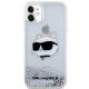 5. Etui Karl Lagerfeld Glitter Choupette Head na iPhone 11 / Xr - srebrne