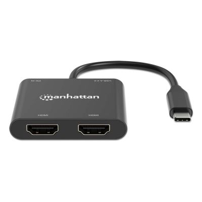 7. Manhattan 154321 adapter kablowy 0,15 m USB Type-C 2 x HDMI Czarny