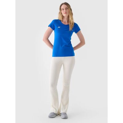3. T-shirt slim gładki damski 4F NOSH4TSD001B-36S