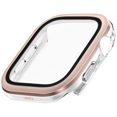 4. Etui ze szkłem hartowanym UNIQ Voute na Apple Watch 10 46 mm - różowo-złota