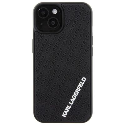 3. Etui Karl Lagerfeld 3D Rubber Multi Logo na iPhone 15 - czarne