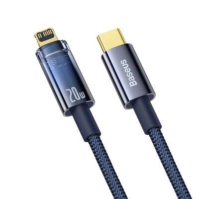 2. Kabel Baseus CATS000003 Lightning - USB-C 20W 480Mb/s 1m - niebieski