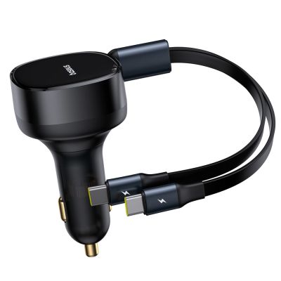 3. Ładowarka samochodowa Baseus Enjoyment 33W 2w1 2x USB-C - czarna
