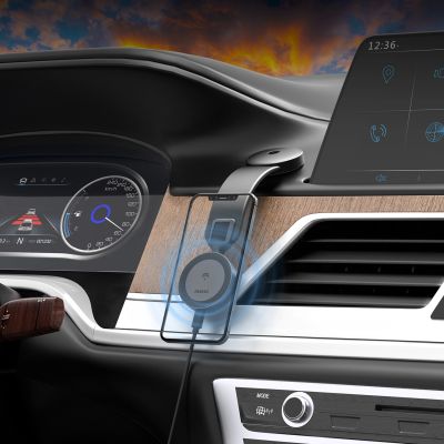 4. Ładowarka samochodowa Dudao F21 Pro 15W indukcyjna MagSafe - czarna