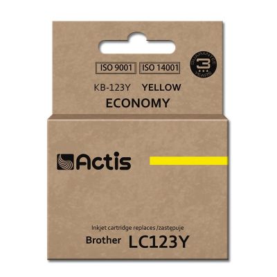 Actis KB-123Y Tusz (zamiennik Brother LC123Y/LC121Y; Standard; 10 ml; żółty)