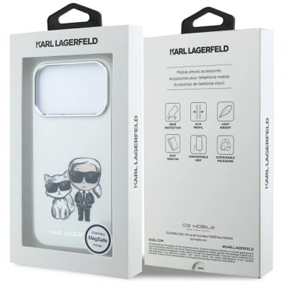 8. Etui Karl Lagerfeld Smooth Karl & Choupette Bodies Sketch MagSafe do iPhone 18 Pro Max / 17 Pro Max  beżowe