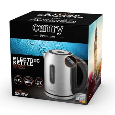 19. Czajnik elektryczny Adler CR 1253 (2200W 1.7l; kolor inox)