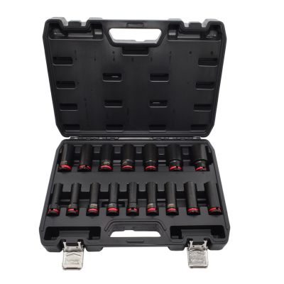 AWTOOLS ZESTAW NASADEK UDAROWYCH 1/2" 16cz. 10-32mm DŁUGIE BLACK LINE