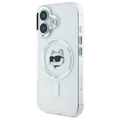 2. Etui Karl Lagerfeld IML Metal Choupette Head MagSafe na iPhone 16 - białe