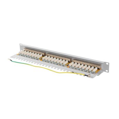 11. LANBERG PATCH PANEL 24 PORT 1U 19" KAT.6A FTP SZARY PPSA-1024-S