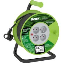 Przedłużacz zwijany Acar PZ-4Z/OTM H05VV-F 3G1.0 20M (czarny)