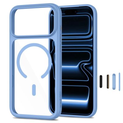2. Etui Tech-Protect MagOne CC MagSafe + Szkło hartowane 2-Pack na iPhone 18 Pro Max / 17 Pro Max - przezroczysto-błękitne