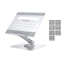 CONCEPTRONIC Uchwyt na laptopa ze stacją dokującą 7 w 1 srebrny