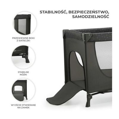 3. Kinderkraft Łóżeczko turystyczne JOY LIGHT GREY