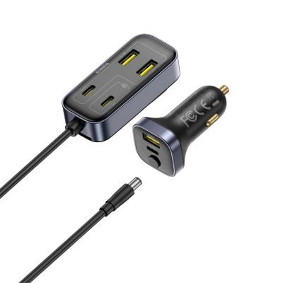 2. Ładowarka samochodowa Baseus BackseatPal L1 110W 3 x USB-A + 3 x USB-C z przedłużaczem 1,5 m - czarna