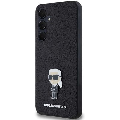 2. Etui Karl Lagerfeld Fixed Glitter Ikonik Logo Metal Pin na Samsung Galaxy A55 - czarne