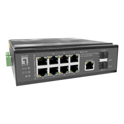 4. LevelOne IGP-1091 Zarządzany L3 2.5G Ethernet (100/1000/2500) Obsługa PoE Montaż na biurku/ścianie Czarny