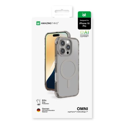 12. Etui silikonowe AMAZINGTHING Omni Mag Case do iPhone 16 Pro - szare