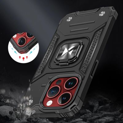 7. Pancerne etui z uchwytem na palec do iPhone 15 Pro Wozinsky Ring Armor - różowe złoto