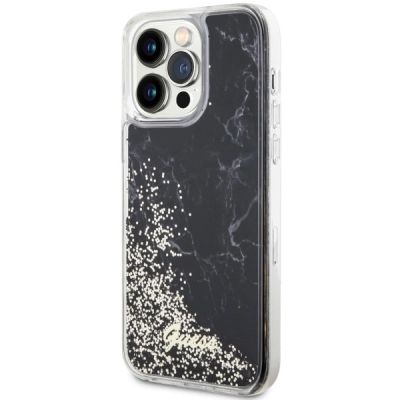 2. Etui Guess Liquid Glitter Marble na iPhone 14 Pro Max - czarne