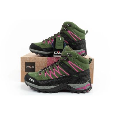 10. CMP Rigel buty damskie trekkingowe skóra trwałe wodoodporne za kostkę zielone