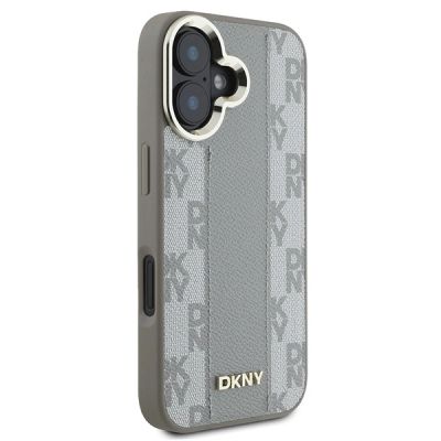 4. Etui DKNY Checkered Pattern Magsafe na iPhone 16 - beżowe