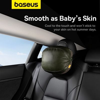 15. Poduszka Baseus ComfortRide Series na zagłówek samochodowy z 2 materiałami - ciemnozielona