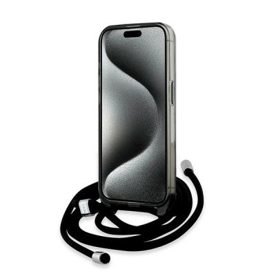 4. Etui Karl Lagerfeld IML Crossbody Monogram Karl & Choupette Head MagSafe na iPhone 15 Pro Max - czarne
