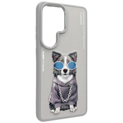 3. Etui Nimmy Glasses Cool Dog na Samsung Galaxy S26 Ultra - szare