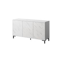 Komoda MARMO 3D 150x45xH80,5 biały mat/marmur biały