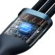 3. Baseus Flash Series Ⅱ kabel 3w1 do szybkiego ładowania USB-A do USB-C / Micro-USB / Lightning 66W 480Mb/s 1.2m niebieski