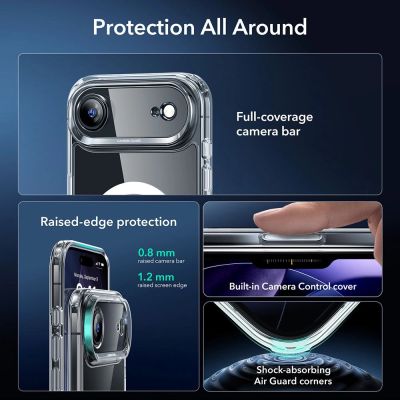 3. Zestaw ESR Classic Hybrid MagSafe + Szkło hartowane na iPhone 17 Air- przezroczyste
