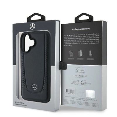 8. Etui Mercedes Leather Urban na iPhone 16 Plus - czarne