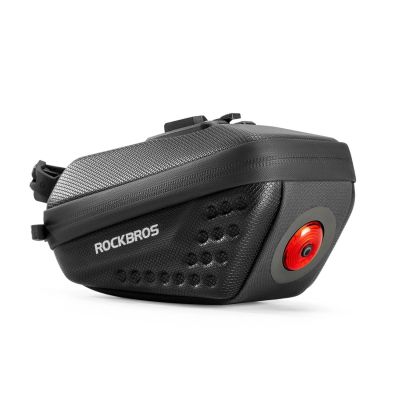Torba podsiodłowa Rockbros C59 sztywna skorupa z oświetleniem 250 mAh - czarna