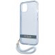 6. Etui Guess Translucent Strap na iPhone 13 - niebieskie